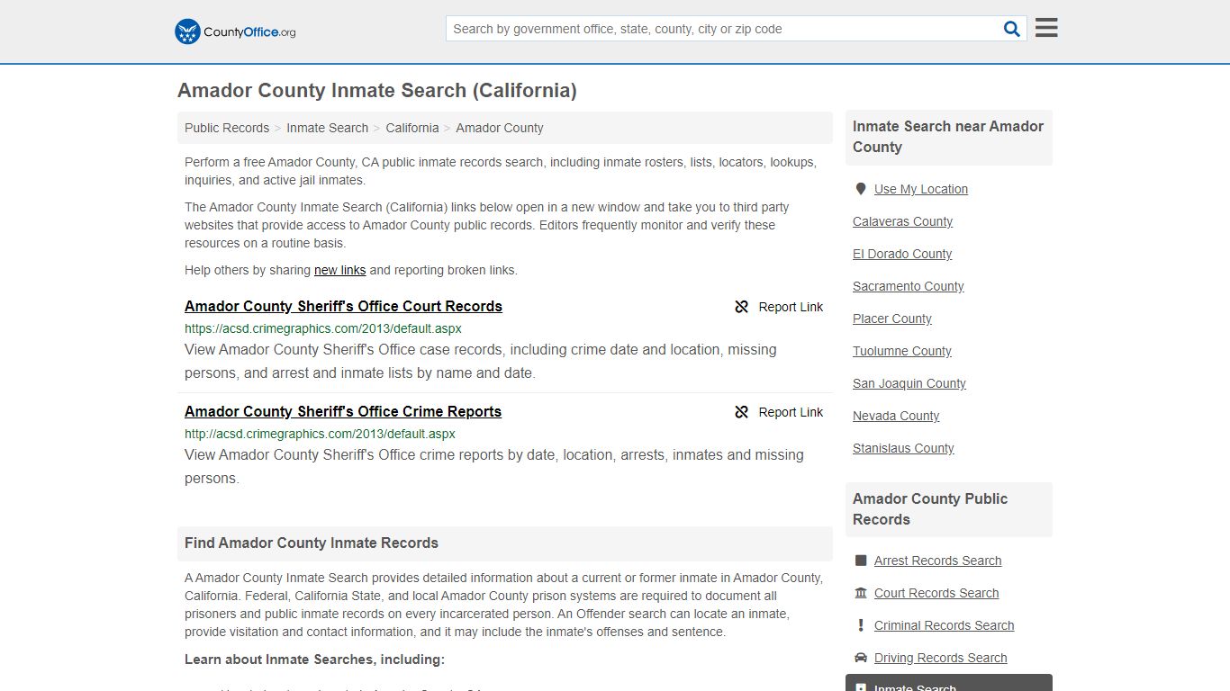 Inmate Search - Amador County, CA (Inmate Rosters & Locators)